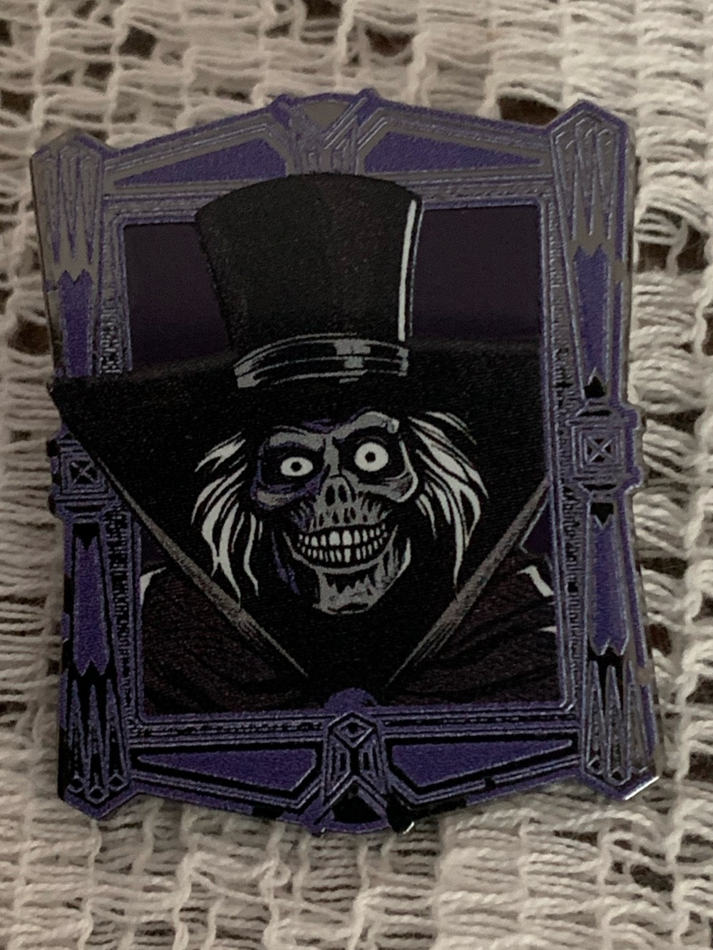 Disney Purple and Black Hat Skeleton Brooch